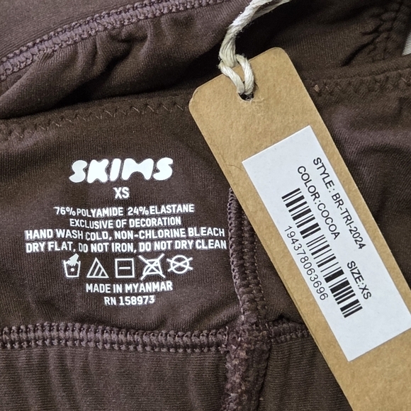 Skims FITS EVERYBODY TRIANGLE Wireless Bra Cocoa Brown XSmall NWT - Picture 3 of 3